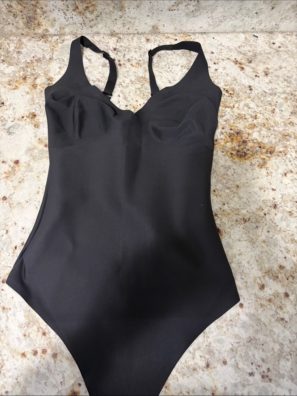 Skims Body Plunge Thong  Bodysuit Onyx Large
